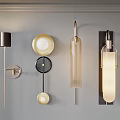 Modern Wall Lamps With Various Designs Mounted on Gray Wall for Home Decor