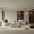 Modern Minimalist Restaurant Sofa Coffee Table Combination Island Table and Chair Combination Sofa Background Wall Large Flat Guest Restaurant 3d model