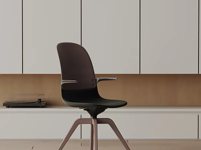 Modern Ergonomic Office Chair With Dark Brown Backrest Armrests And Sturdy Metal Base 3d model