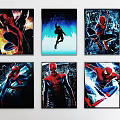 Set of Spider-Man Posters with Different Vibrant Action Poses and Dynamic Designs