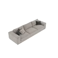 Modern Light Colored Three Seater Sofa With Gray Accent Pillows 3d model