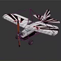 Vintage Biplane Passenger Plane Featuring Black White Stripes Red Stars And Propeller