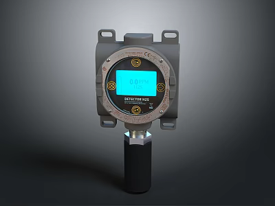 OLYMPUS M4 Industrial Detector With Square Enclosure Circular Blue Display And Mounting Holes 3d model