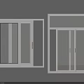 White Casement Windows With Glass Panes And Metal Handles On Grey Wall Background