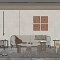 Modern sofa coffee table combination 3d model