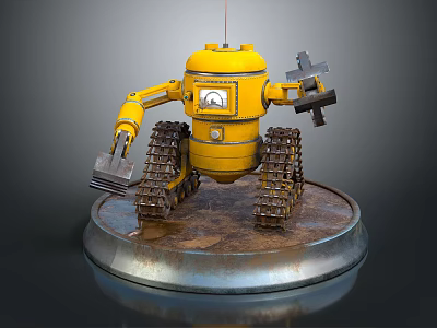 Robot Assistant Small Robot Butler Robot Butler Figure Game Figure 3d model