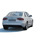 Stylish Silver Audi Sedan Car With Modern Front Grille And Headlights