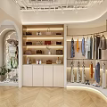 Modern Clothing Store Interior With Display Racks Mirrors And Comfortable Seating Area
