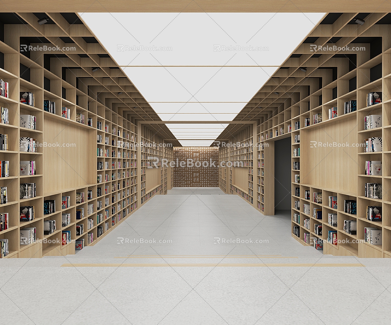 modern library 3d model