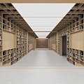 modern library 3d model