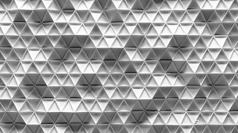 Modern Silver Gray Background Wall With Triangular Geometric Textured Pattern 3d model 