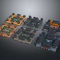 Traditional Chinese Architecture Models With Courtyard Layouts And Decorative Roof Details