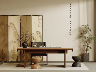 New Chinese Tea Table and Chair Tea Table Tea Table 3d model