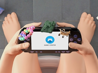 Modern game machine toilet to play hand tour 3d model