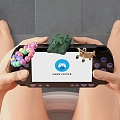 Modern game machine toilet to play hand tour 3d model