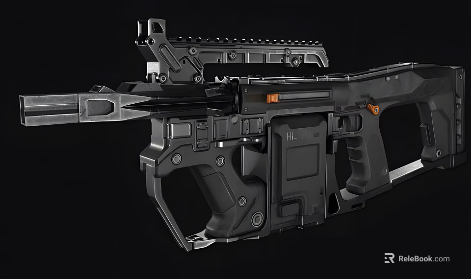 Modern Tactical Rifle Featuring Black Design Modular Components Ergonomic Grip And Picatinny Rail 3d model 