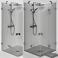 Sleek Modern Shower Sauna Design With Glass Partition And Shower Fixtures