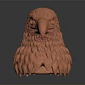 Red Eagle Head Model With Detailed Feathers And Sharp Beak Design 3d model