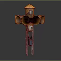 Yellow Alert Device With Multiple Horns Small Roof And Metal Stand Structure