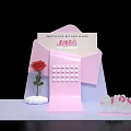 Interactive Area Featuring Pink Envelope Sincere Confession Red Rose And Cloud Decorations 3d model