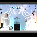 A7 Pro Themed Store Window Display Featuring Astronaut Planet Rocket And Lighting 3d model