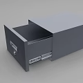 Modern Gray Storage Cabinet With Open Drawer Sturdy Design For Home Organization
