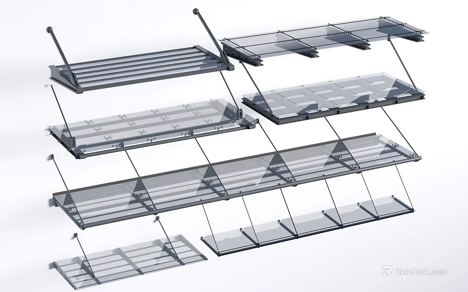 Various Sunshade Structures With Different Design Styles And Outdoor Applications 3d model 