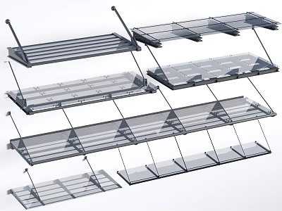 Various Sunshade Structures With Different Design Styles And Outdoor Applications 3d model