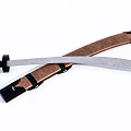 Traditional Curved Scimitar With Wooden Handle Leather Sheath And Sharp Metal Blade