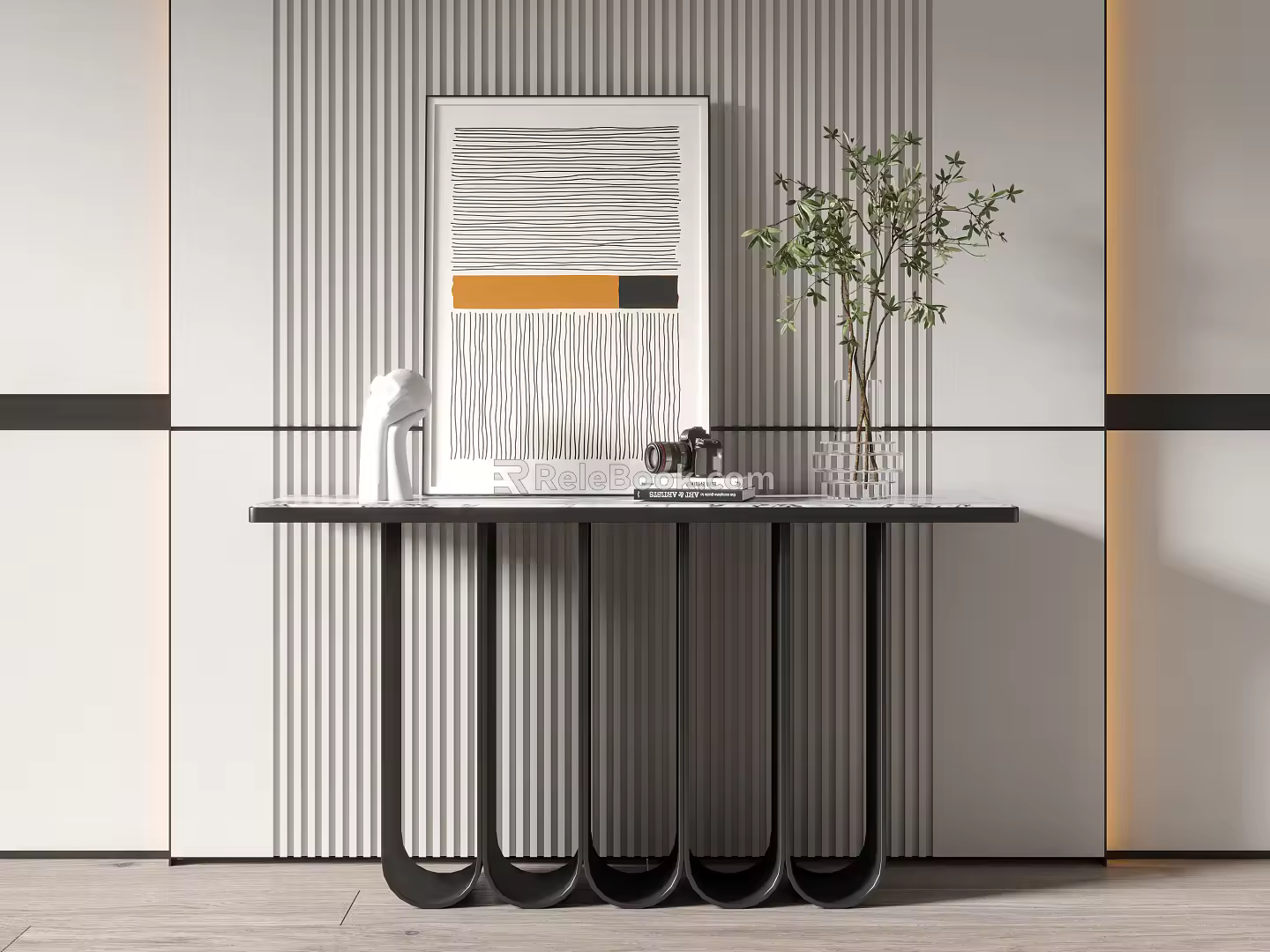 Modern End View Table Entrance Cabinet 3d model