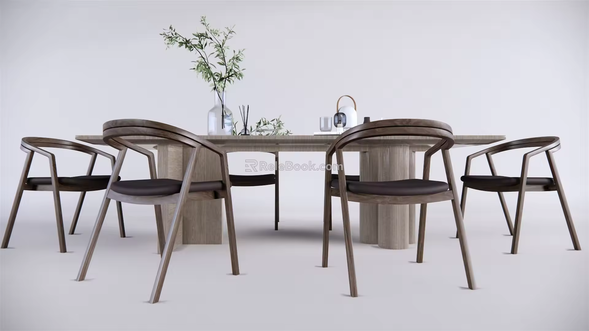 Quiet Dining Table and Chair Combination Dining Table and Chair 3d model