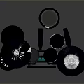 Electronic Drum Set With Blue LED Lights And Drum Pads Cymbals Stands