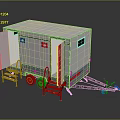 Gray And White Portable Toilet Trailer With Doors Steps And Trailer Hitch