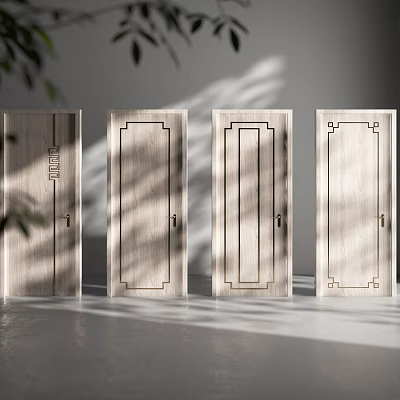 New Chinese Style Flat Door Single Door 3d model New Chinese Style Flat Door Single Door 3d model