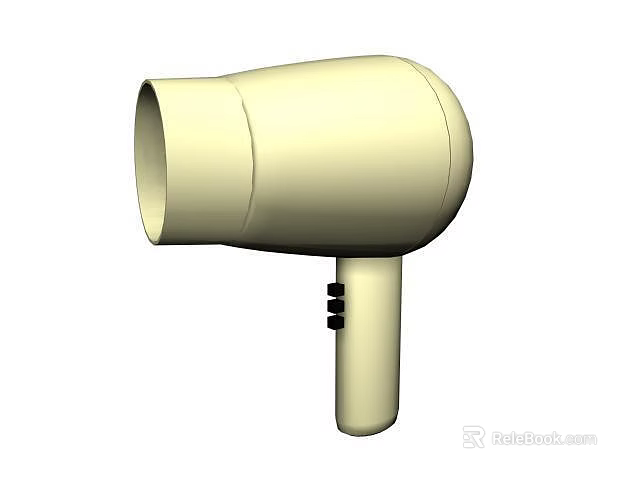 Beige Hair Dryer With Sleek Design Practical Daily Electrical Appliance For Home Use 3d model 