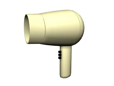Beige Hair Dryer With Sleek Design Practical Daily Electrical Appliance For Home Use 3d model