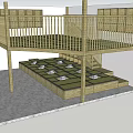 Functional Bunk Bed Room Interior With Storage Grid Panels And Mattresses