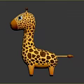 Adorable Standing Giraffe Doll With Yellow Brown Spots Orange Nose And Black Eyes