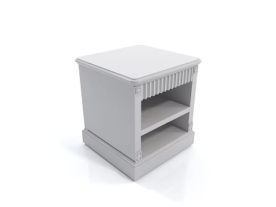 Modern White Bedside Table With Open Shelf And Minimalist Design 3d model