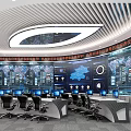 modern command center monitoring command center 3d model