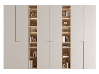 Modern wardrobe bookcase 3d model