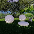 Spherical Outdoor Decorative Lights With Perforated Design For Garden Night Lighting