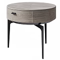 Modern Light Wood Bedside Table With Single Drawer And Black Metal Legs Design