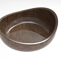 Elegant Decorative Ornaments Set Featuring Brown Wooden Bowl with Textured Surface for Home Decor