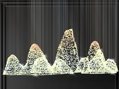 Mountain Shaped Crystal Chandelier with Sparkling LED Lights and Modern Design 3d model