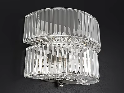Crystal Wall Sconce with Double Layer Vertical Stripes Design for Elegant Modern Interior Lighting 3d model