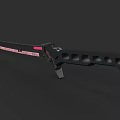 Modern Black Weapon With Red Accents Cherry Blossom Design Hollow Handle