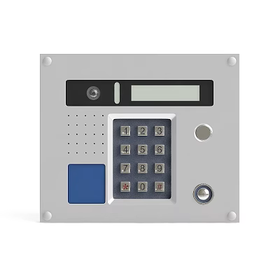 Professional Office Electrical Appliance with Numeric Keypad Display Screen Microphone and Blue Button 3d model