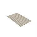 Square Rug with Geometric Diagonal Stripes in Gray and White Modern Design