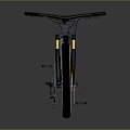 Dark Blue GULLS Mountain Bike With Colorful Spokes Brown Rims And Yellow Accents